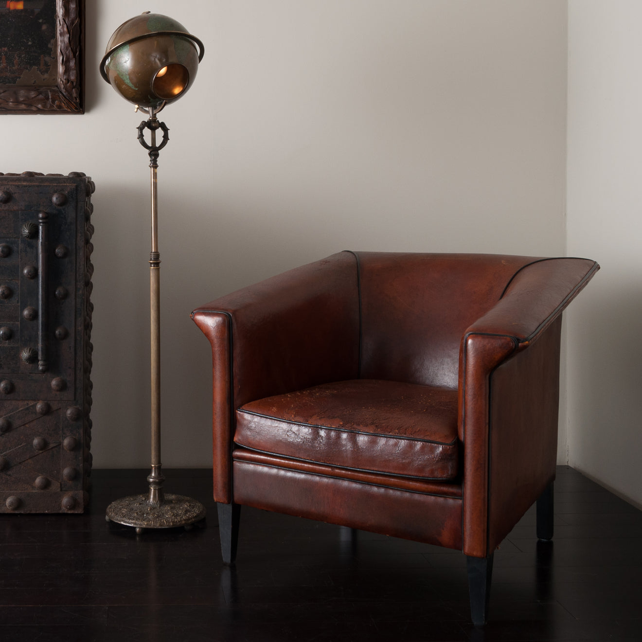 LEATHER LOUNGE CHAIR BY BART VAN BEKHOVEN